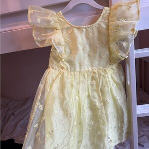 Nordstrom Lemon Dress with Butterfly Accents